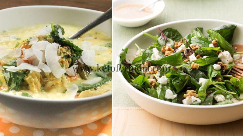 Keto Chicken Stew and Spinach Salad